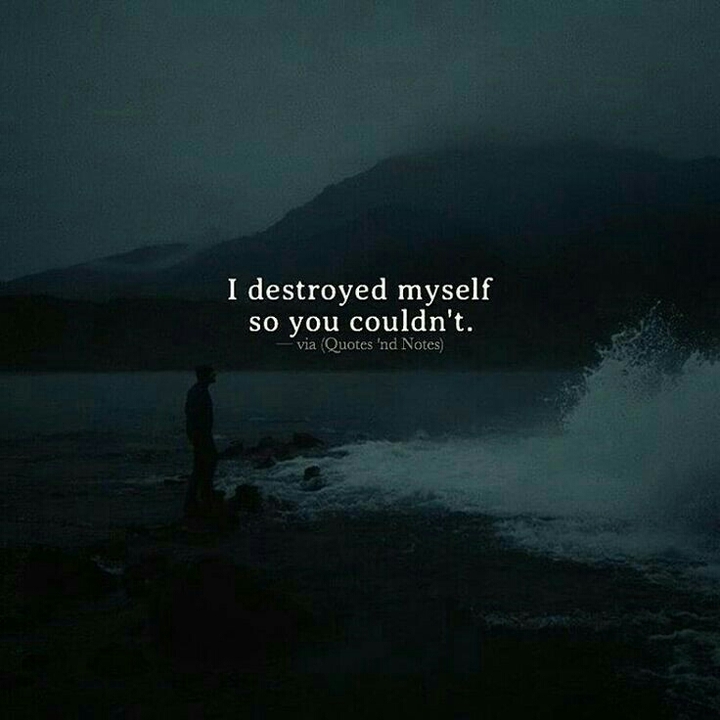 I destroyed myself so you couldn't...
