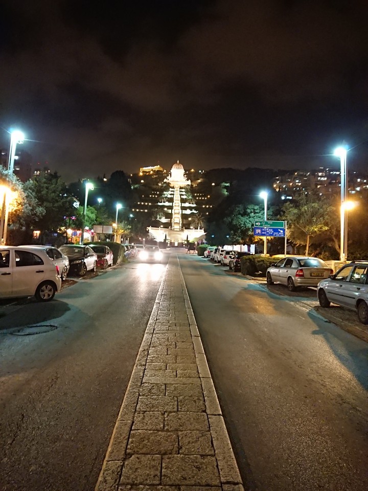 night in bahai gardens