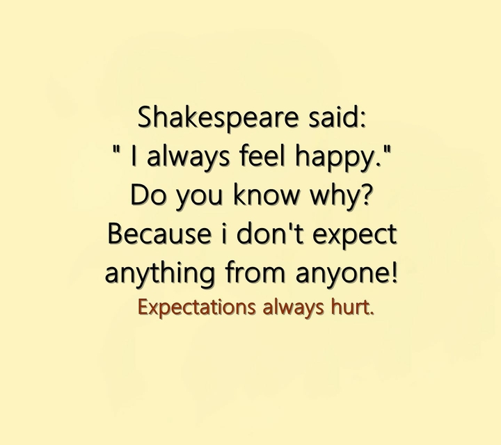 Expectations hurt