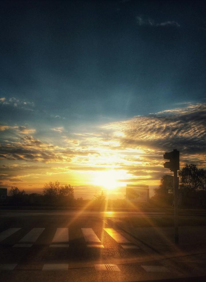 sunset in the city