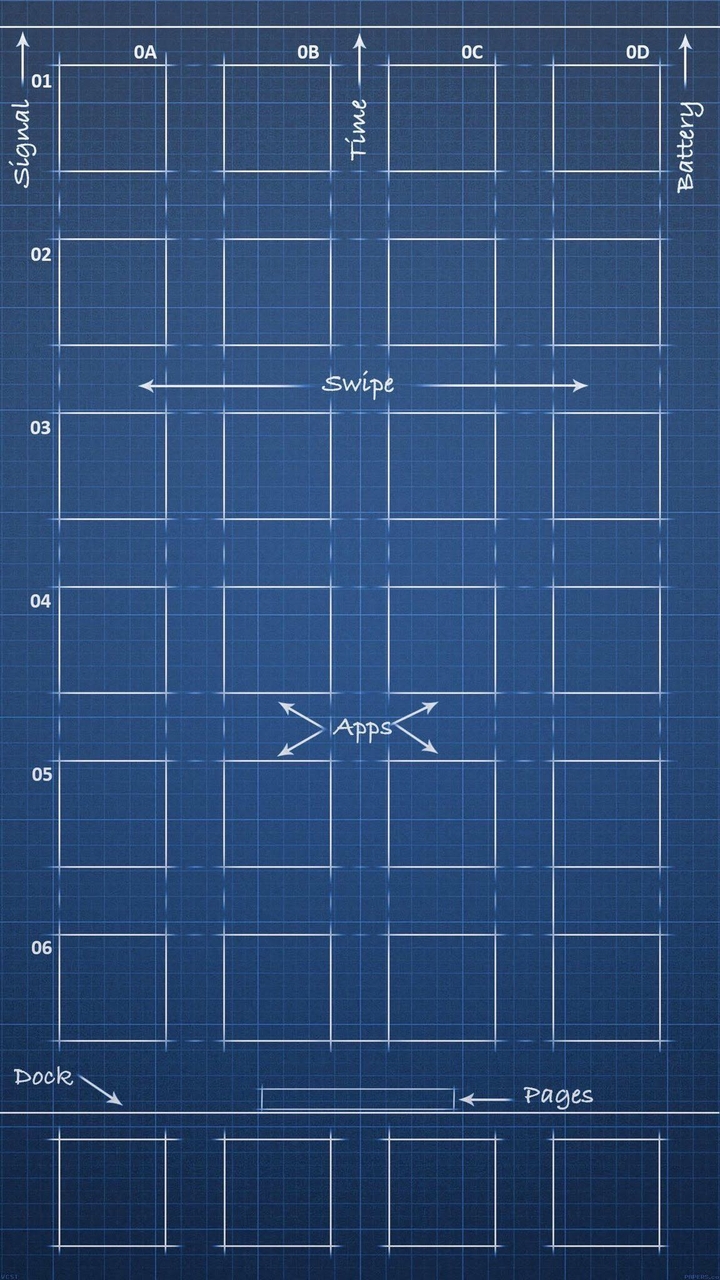 Iphone 7 Plus Blueprint Wallpaper.
