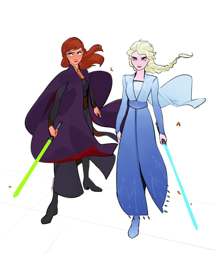 Anna and Elsa  new jedi