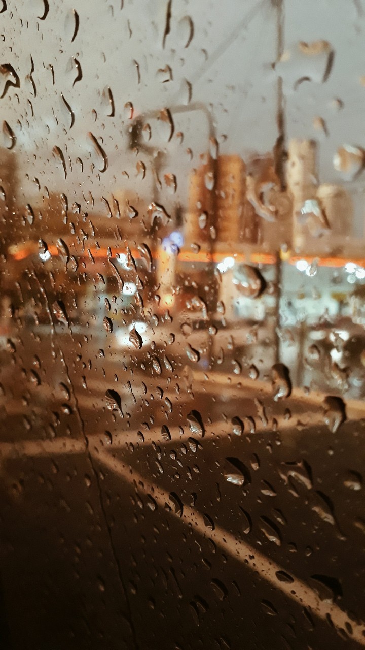The rain on a car window