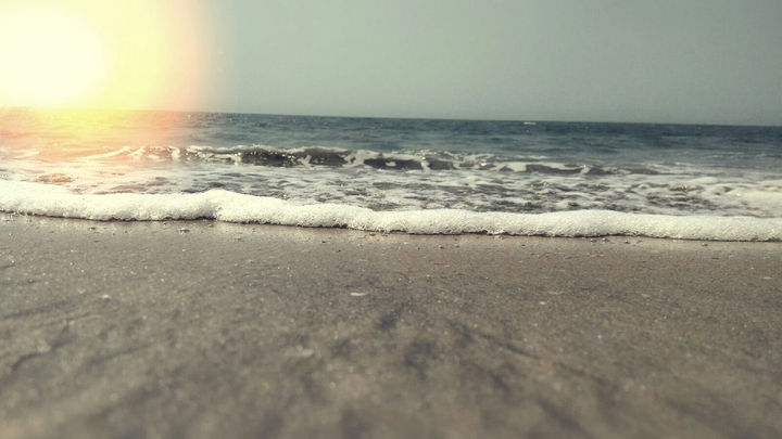 sea shore with sun