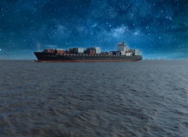 Ship at night