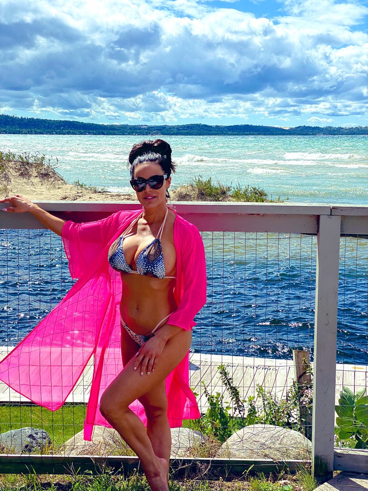 bikini with Michelle Anne in Michigan beach