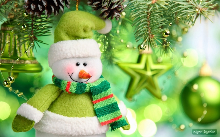 osito de nieve verde navideño