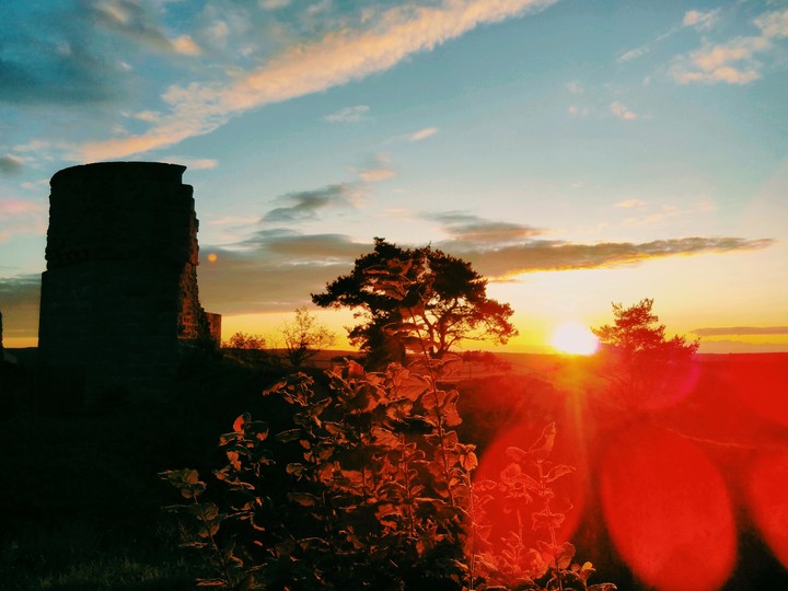 castle and sunset