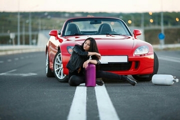 car and girl