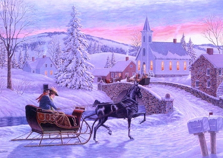 Horse sleigh rides