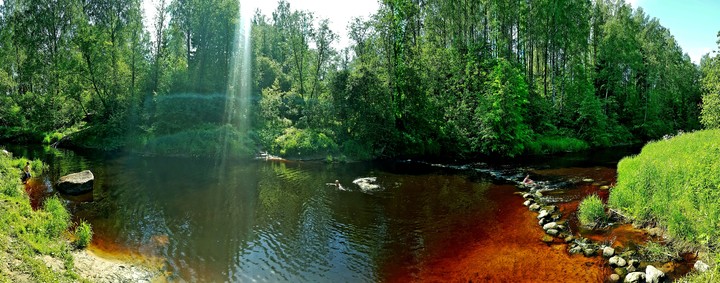 summer,  river