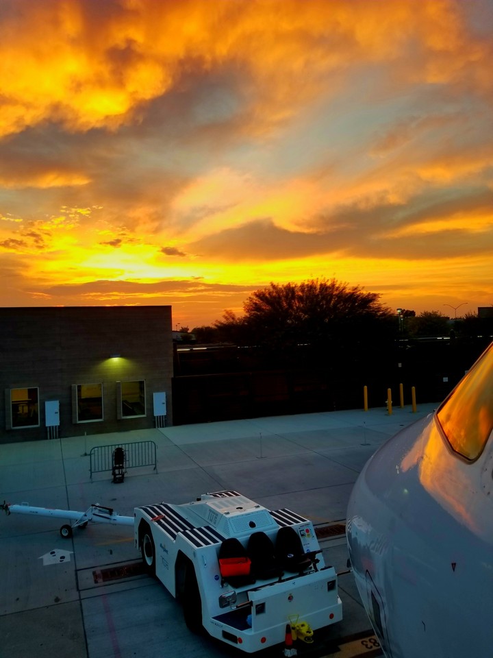 Orange skies