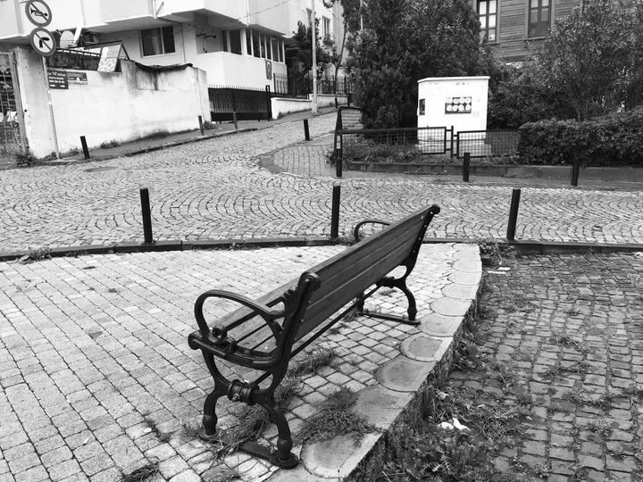 a bench in the middle