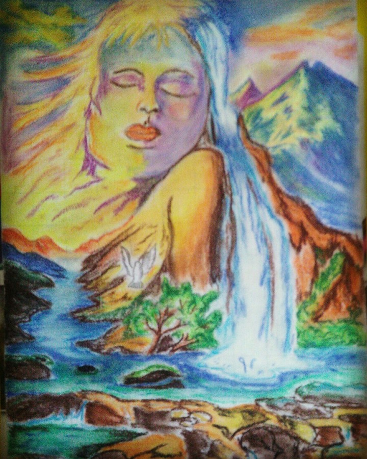 landscape painting by soft pastel