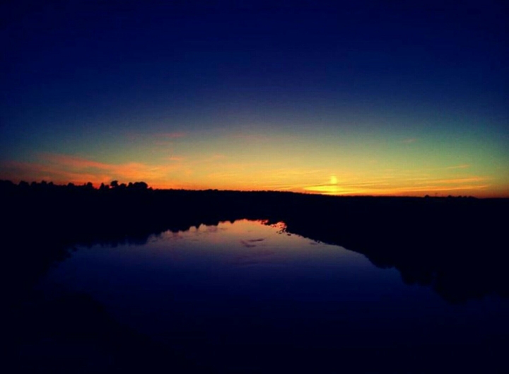 sunset over the river