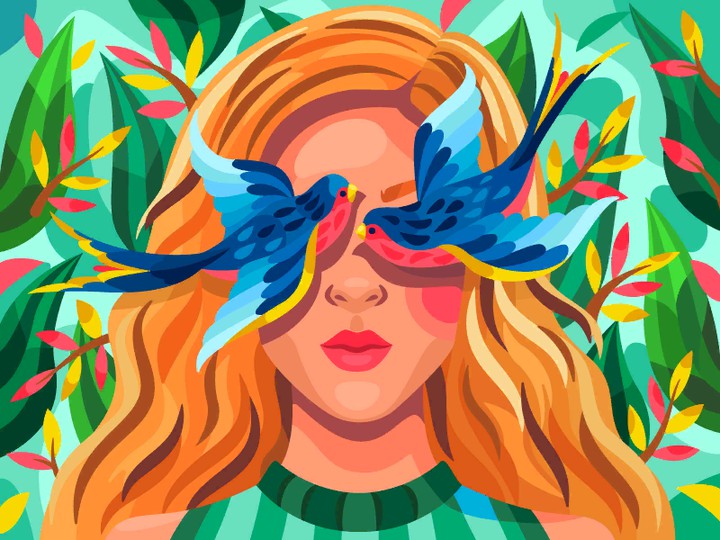 girl&birds