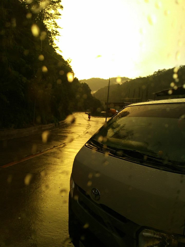 Staring at the road just after a rain.