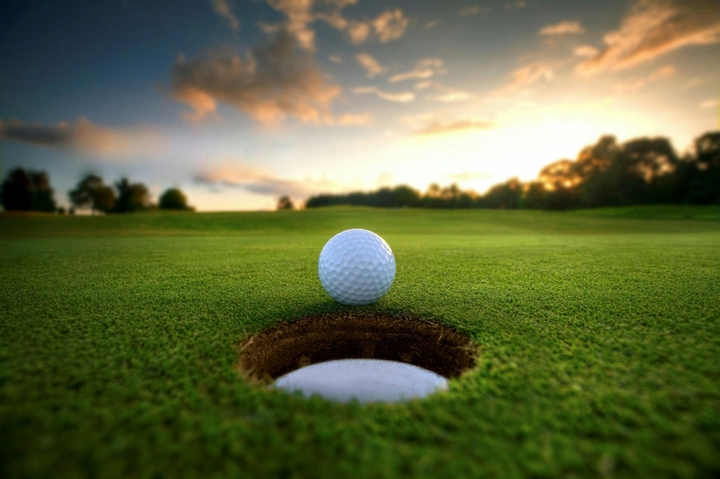 Hole with golf ball