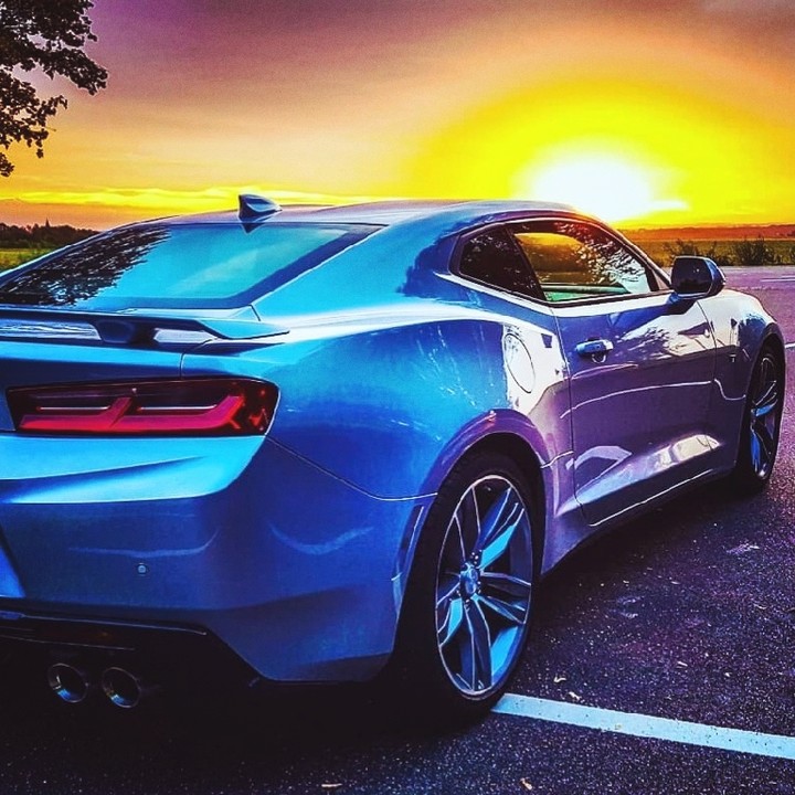 Camaro in the sunrise