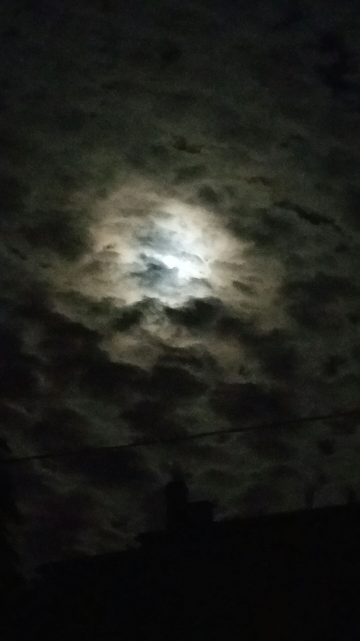 moon in the clouds