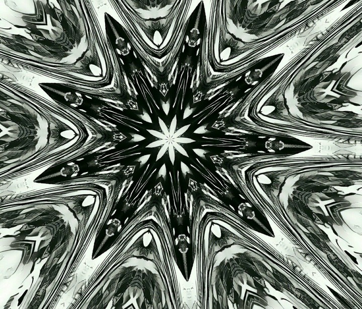 black and white style of the priestess kaleidoscope
