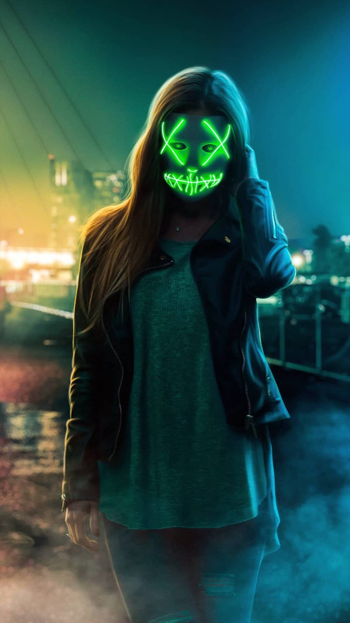 Girl with neon eyes