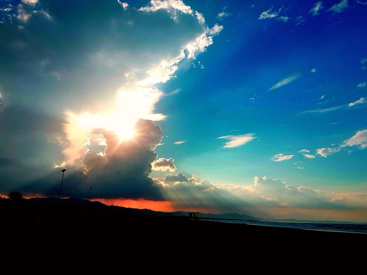Peaking sun