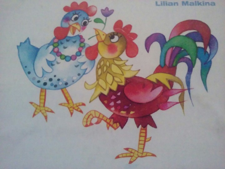 rooster and hen