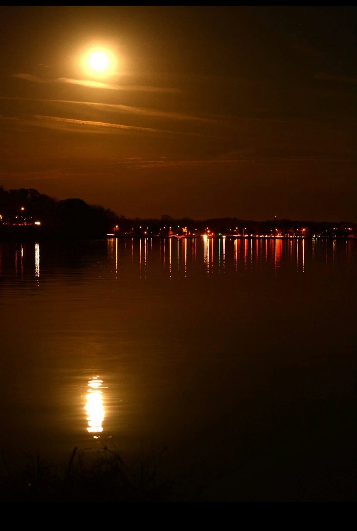 Super Moon over Lake Geneva, Wi