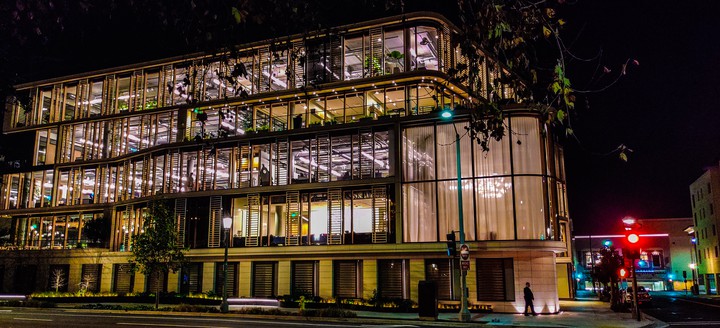 building at night