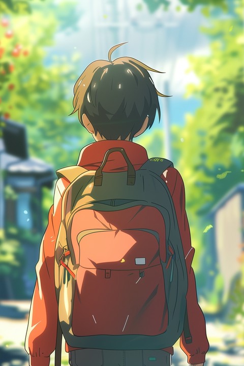 Anime boy school