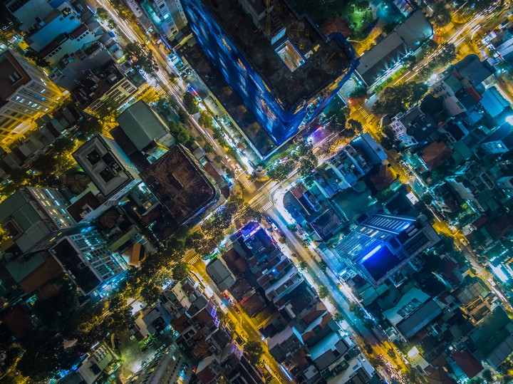 Night City View From Above Ho Chi Minh City