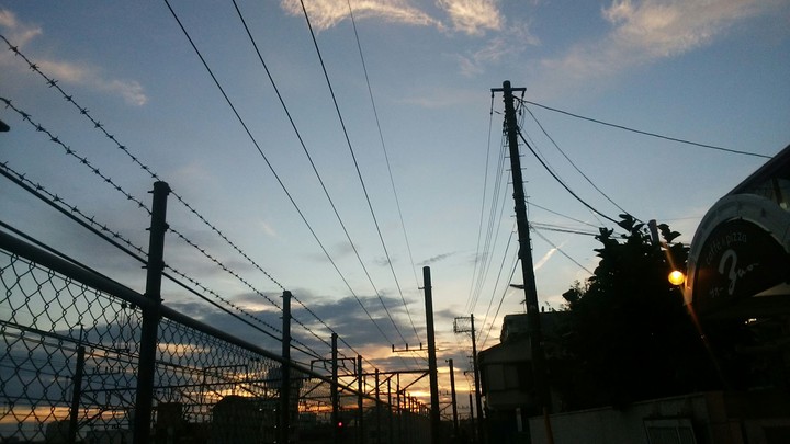 Evening near Railway track (Japan)　-線路沿いの夕暮れ
