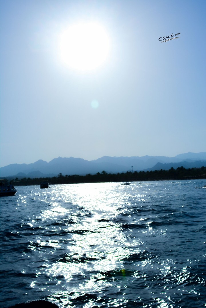 sunlight on blue water