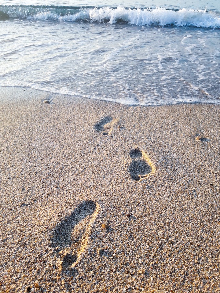 footprints in the sand)