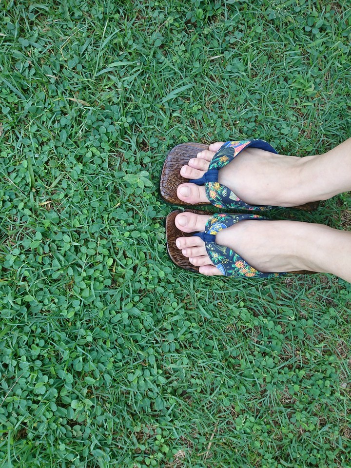 On the grass