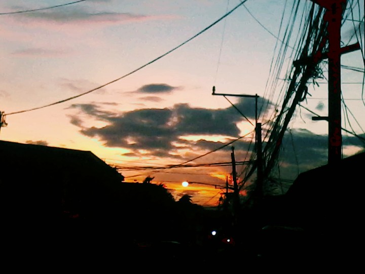Sunset in the street