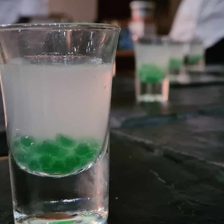 lime with mint pearls
