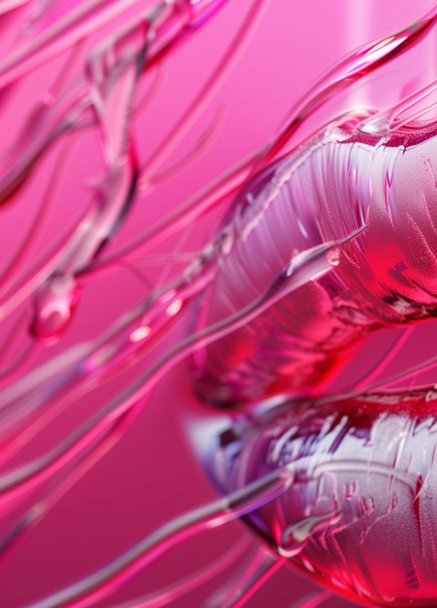 lips emerging through liquid glossy texture wallpaper background