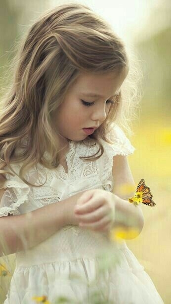 girl and butterfly