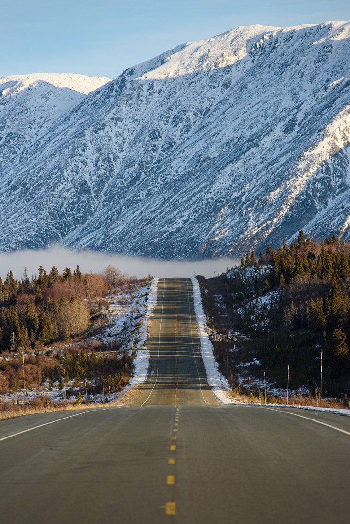 #Road Fog Mountains