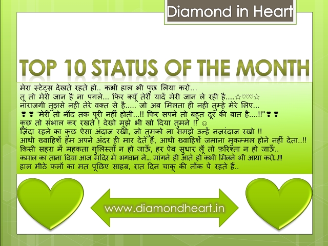top 10 status of the month diamondheart.in