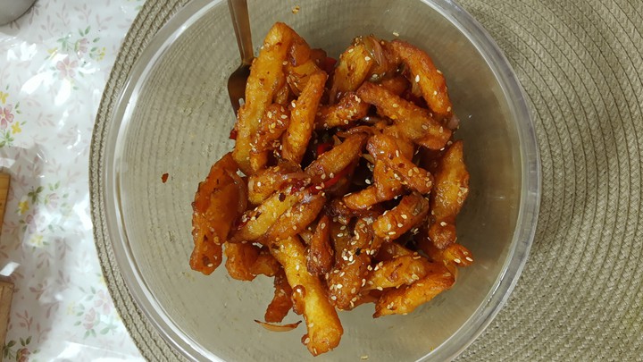 Honey Chilli Potato made by me