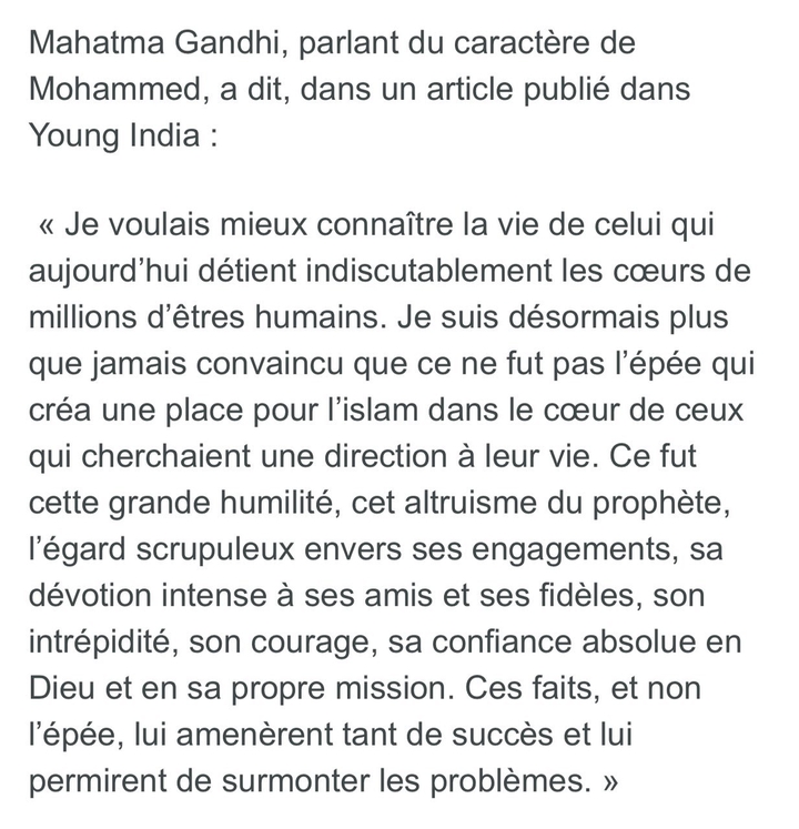 CE QU’ILS ONT DIT SUR MOHAMMED