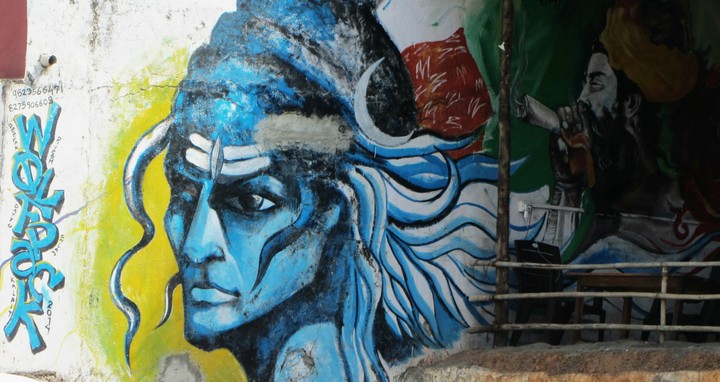 Shiva graffiti. Goa India.