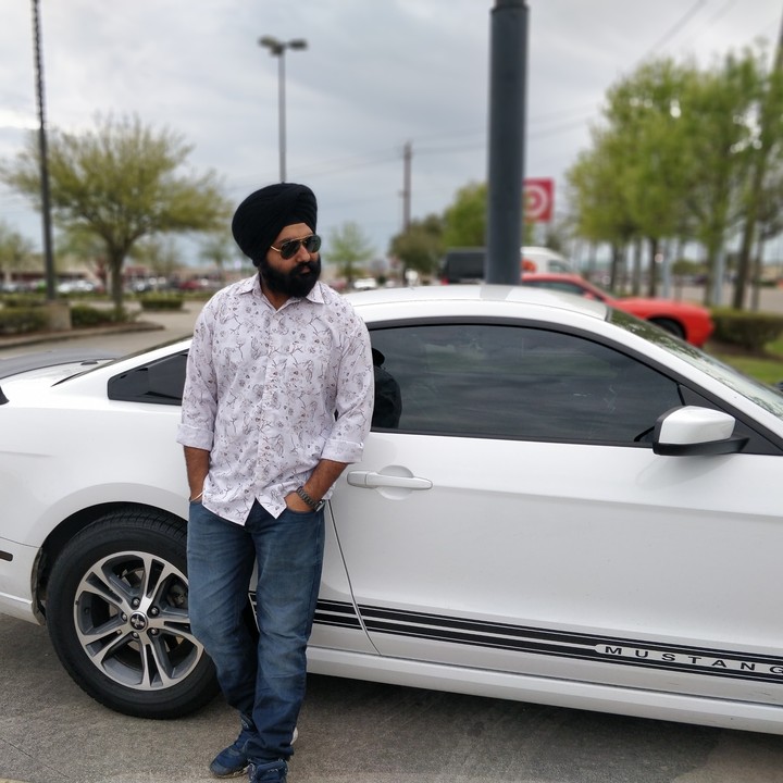 Singh with Mustang