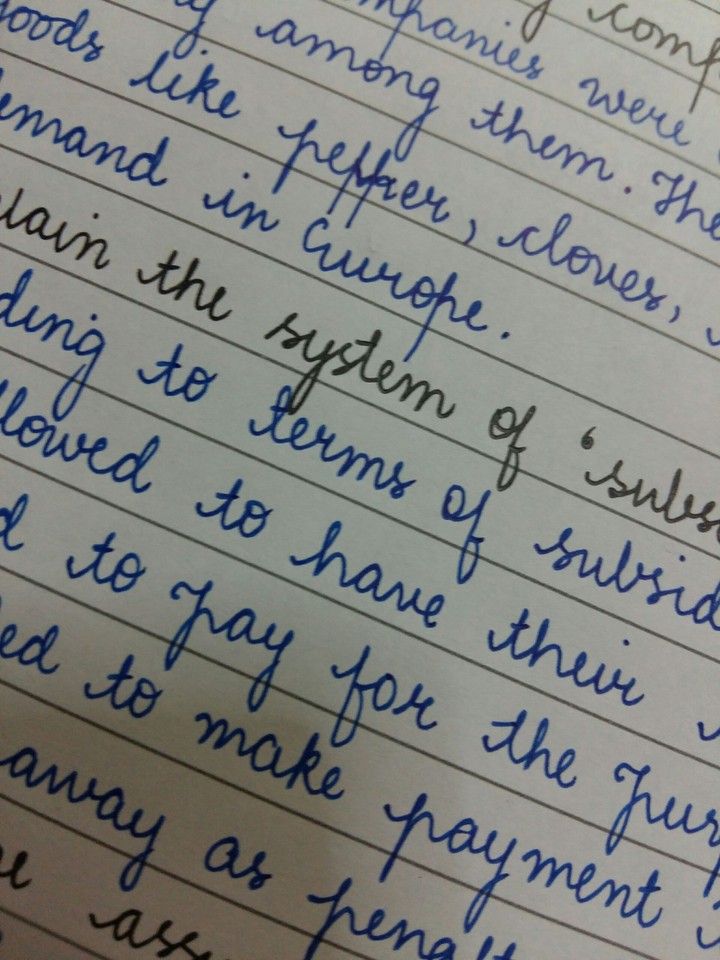 My handwriting