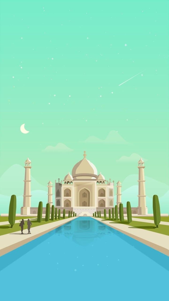 Minimalist wallpaper taj mahal
