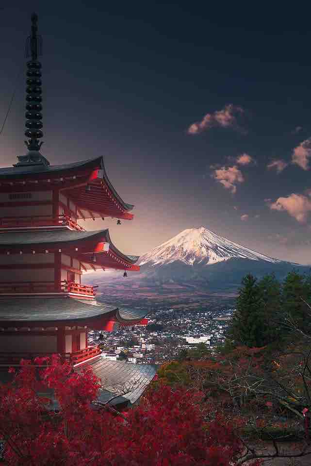 wiev from Chureito pagoda, Japan
