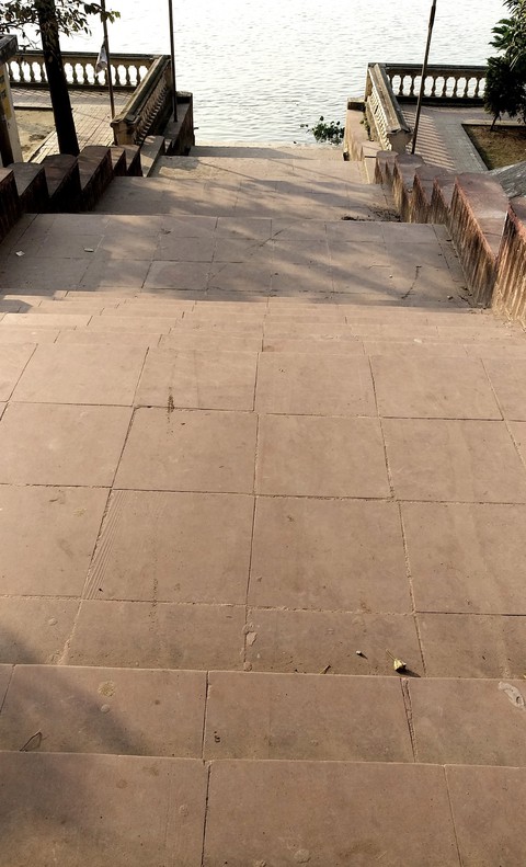 step towards the water